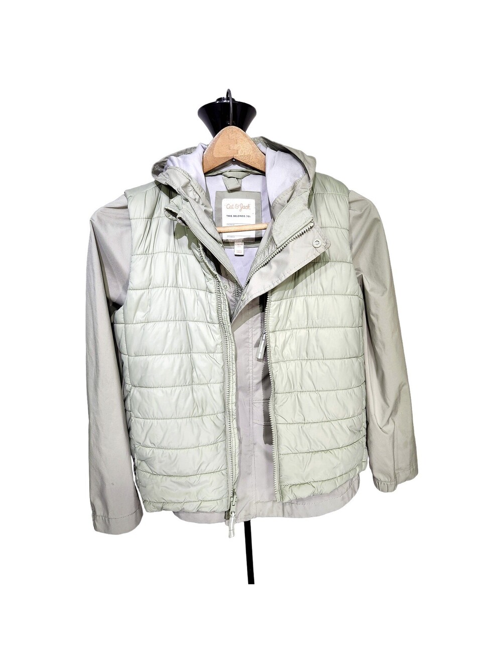 Cat & Jack Sage Vest+Jacket Set L 10/12 Stains Disclosed 283